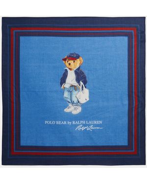 Polo Ralph Lauren Polo Bear Cotton Square Scarf - Blue