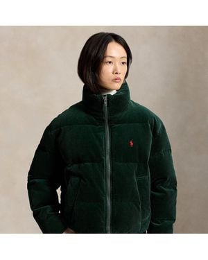 Polo Ralph Lauren Daunen-Pufferjacke Aus Kordsamt - Grün