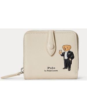 Ralph Lauren Polo Bear Leather Compact Wallet - Natural