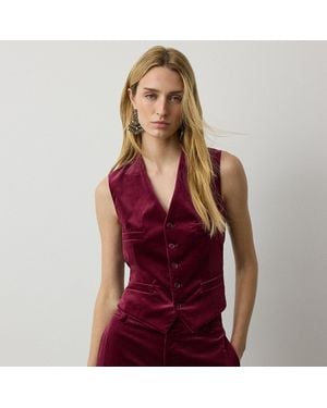 Ralph Lauren Gilet Jaiden in velluto stretch - Rosso