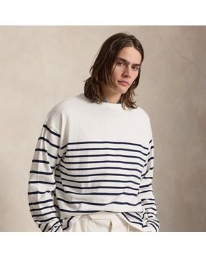 Polo Ralph Lauren Relaxed Fit Striped Jersey Pullover - White