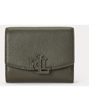 Ralph Lauren Pebbled Small Cameryn Flap Wallet - Green