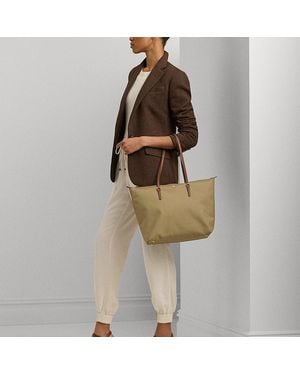 Ralph Lauren Tote Keaton grande in nylon - Neutro