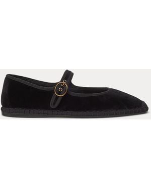 Polo Ralph Lauren Velvet Mary Jane Espadrille - Black