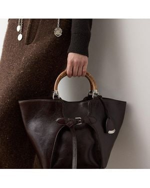Ralph Lauren The Ralph Washed Leather Tote - Black