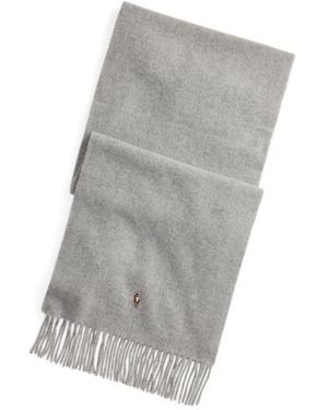 Polo Ralph Lauren Sciarpa in lana vergine con frange - Grigio