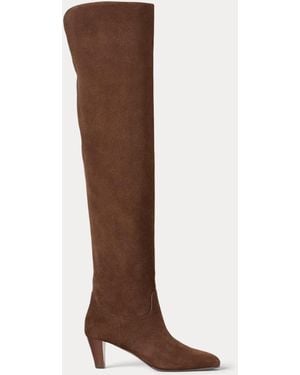 Ralph Lauren Harlee 55 Mm Calf-Suede Boot - Brown