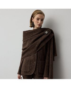 Ralph Lauren Ralph Lauren Alira Wool-Blend Donegal Tweed Jacket - Grey
