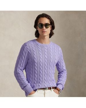Polo Ralph Lauren Cable-Knit Cotton Sweater - Purple