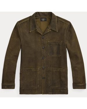 RRL Reverse-Sateen Overshirt - Green