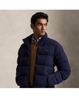 Polo Ralph Lauren Cable-Knit Wool-Cashmere Jumper Jacket - Blue