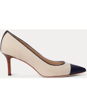 Ralph Lauren Lanette Iii Canvas & Leather Pump - Natural