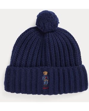 Polo Ralph Lauren Polo Bear Rib Pom-Pom Beanie - Blue