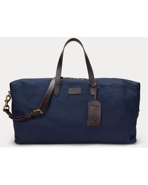 Polo Ralph Lauren Bolsa De Viaje De Loneta Con Piel - Azul