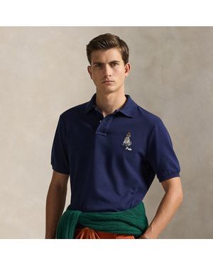 Ralph Lauren Classic Fit Dog-Embroidered Polo Shirt - Blue