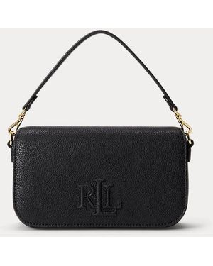 Ralph Lauren Pebbled Leather Small Adley Shoulder Bag - Black