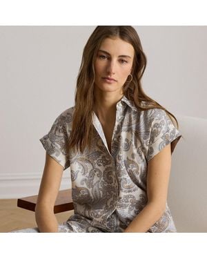 Ralph Lauren Relaxed Fit Paisley Short-Sleeve Shirt - Brown