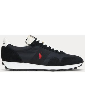 Ralph Lauren Prl Trail 125 Suede & Oxford Trainer - Black