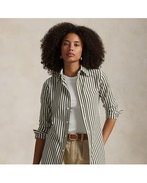 Polo Ralph Lauren Striped Knit Oxford Cotton Shirt - Grey