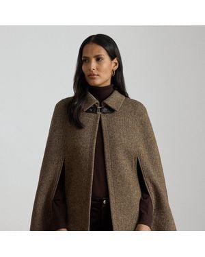 Ralph Lauren Ralph Lauren Buckle-Trim Wool-Blend Twill Cape - Brown