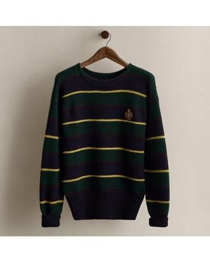Ralph Lauren 1986 Polo Crest Striped Sweater - Black