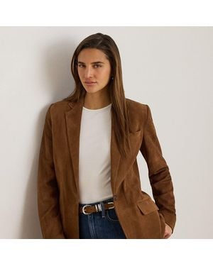 Ralph Lauren Geitensuède Blazer - Bruin