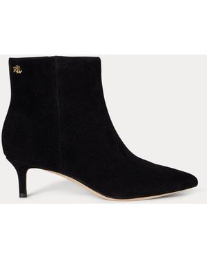 Ralph Lauren Mckay Suede Bootie Heel - Black