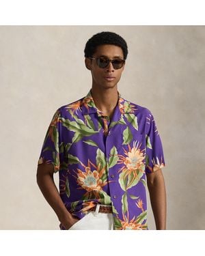 Ralph Lauren Classic Fit Tropical Floral Camp Shirt - Blue