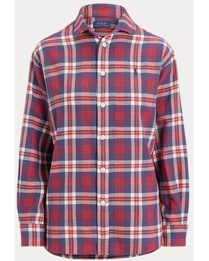 Polo Ralph Lauren Classic Fit Plaid Cotton Twill Shirt - Red