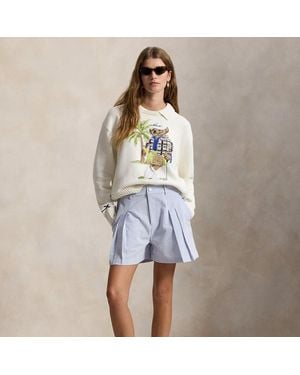 Ralph Lauren Seersucker Pleated Short - Blue