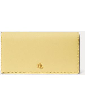 Ralph Lauren Crosshatch Leather Slim Wallet - Yellow