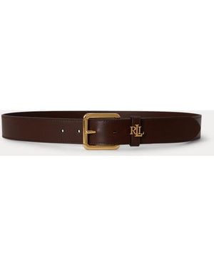 Ralph Lauren Logo-Keeper Leather Belt - Blue