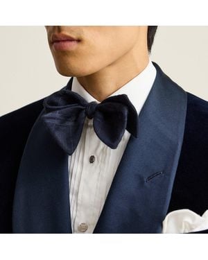 Ralph Lauren Plaid Silk-Cashmere Bow Tie - Blue