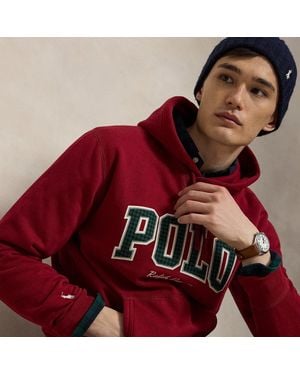 Ralph Lauren The Rl Fleece Plaid-Logo Hoodie - Red