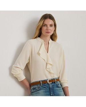 Ralph Lauren Georgette-Tunika Mit Rüschenbesatz - Natur