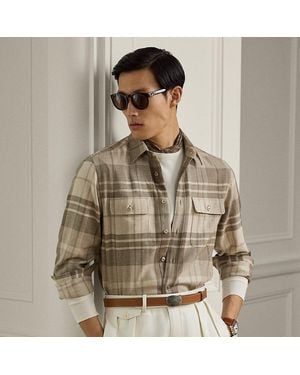 Ralph Lauren Camicia scozzese in cashmere - Grigio