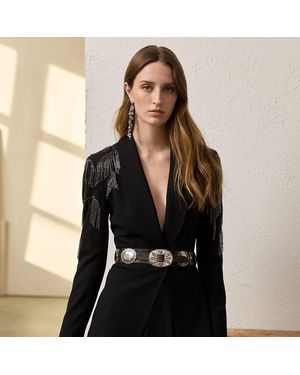 Ralph Lauren Tamara Embellished Wool Crepe Jacket - Black