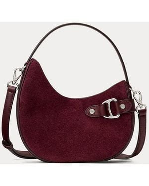 Ralph Lauren Tracolla Tasha piccola in camoscio - Viola