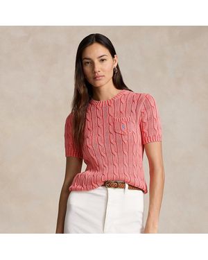 Ralph Lauren Cotton Cable Short-sleeve Jumper - Red