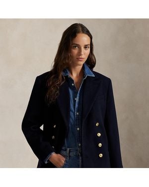 Polo Ralph Lauren Double-Breasted Wool Melton Blazer - Blue