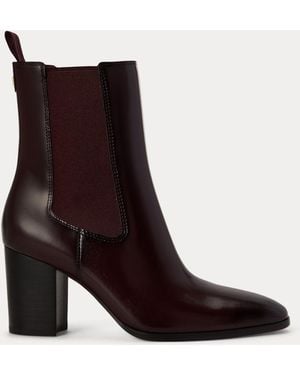 Ralph Lauren Stiefelette Raelynn Aus Glasiertem Leder - Braun