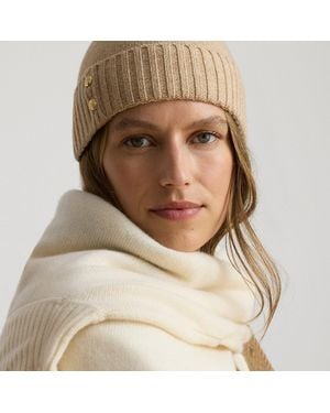Ralph Lauren Button-Trim Knit Beanie - Brown