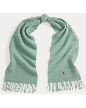 Polo Ralph Lauren Fringe-Trim Wool Scarf - Green
