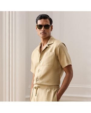 Ralph Lauren Silk-Linen Camp Shirt - Natural