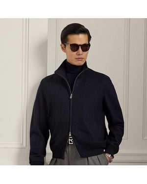 Ralph Lauren Felton Cashmere-Blend Flight Jacket - Blue