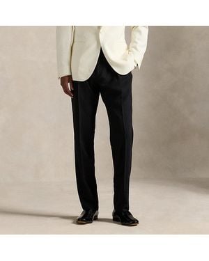 Ralph Lauren Wool Barathea Tuxedo Trouser - Black