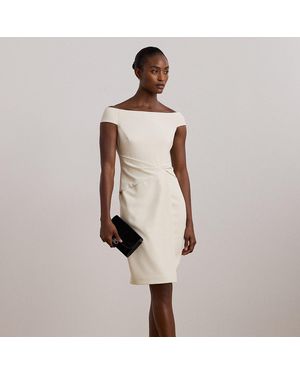 Ralph Lauren Crepe Off-The-Shoulder Cocktail Dress - Natural