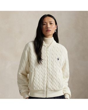 Ralph Lauren Ralph Lauren Hybrid Cable-Knit Bomber Jacket - Natural