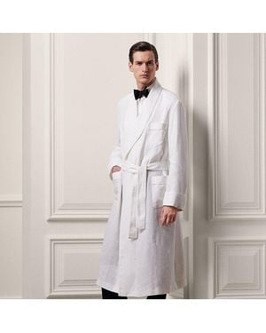 Ralph Lauren Bademantel Aus Leinen Mit Monogramm - Grau
