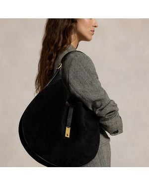 Polo Ralph Lauren Polo Id Suede Large Shoulder Bag in